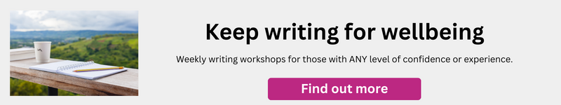 Image with the text: 
Weekly writing workshops for those with ANY level of confidence or experience.
Clicking on this image will give more info