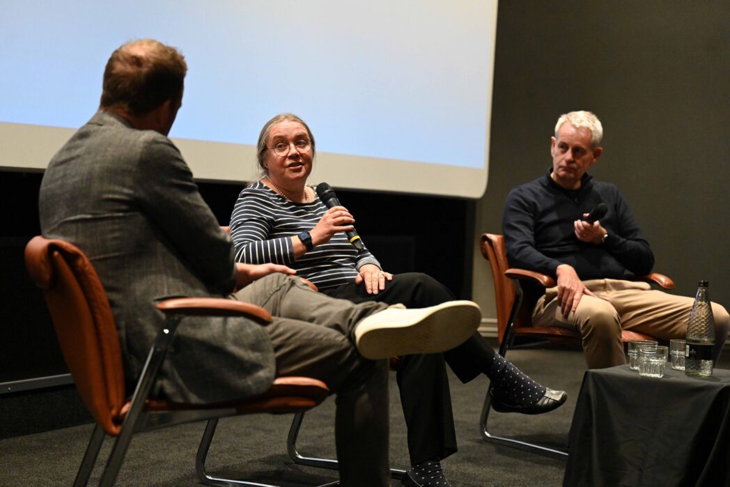Professor Ruth Plummer and Mark Robson speaking at the More than a Manager event. 