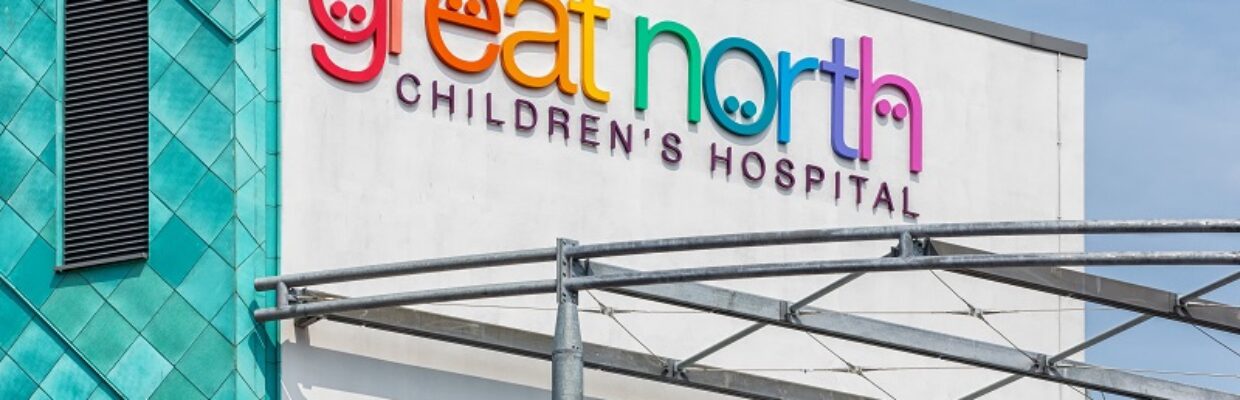 The Great North Childrens Hospital sign.